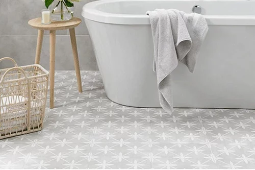 Vinyl floor in bathroom