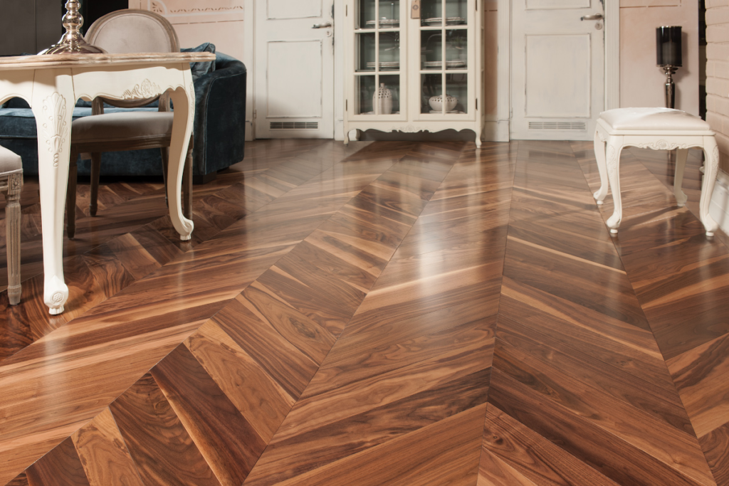 Chevron wood floor