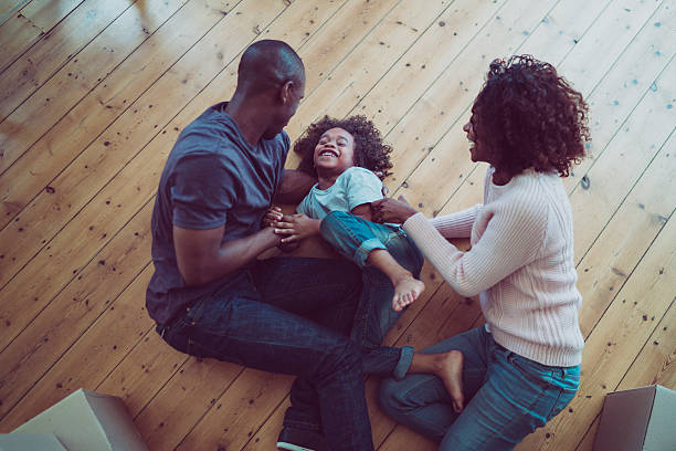 Happy Parent on Vinyl Floor